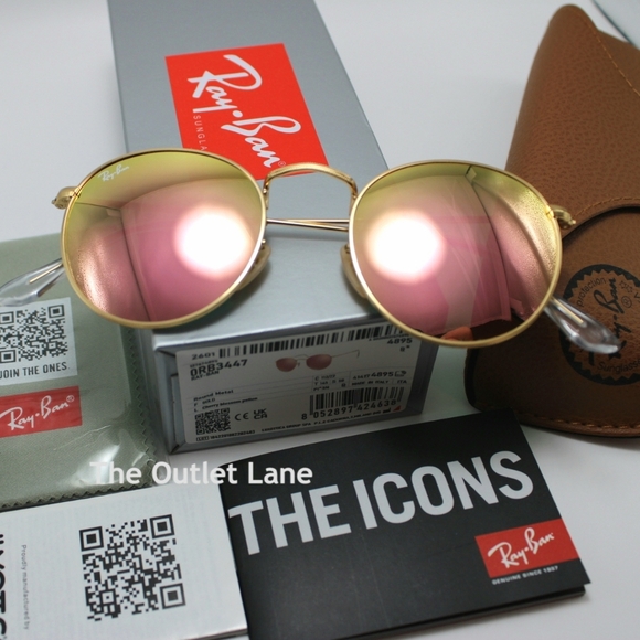 Model Display Ray-Ban Round Metal Pink Mirror RB3447 - Picture 2 of 16
